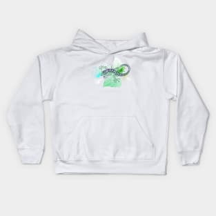 Contour Lizard on Leaf Kids Hoodie